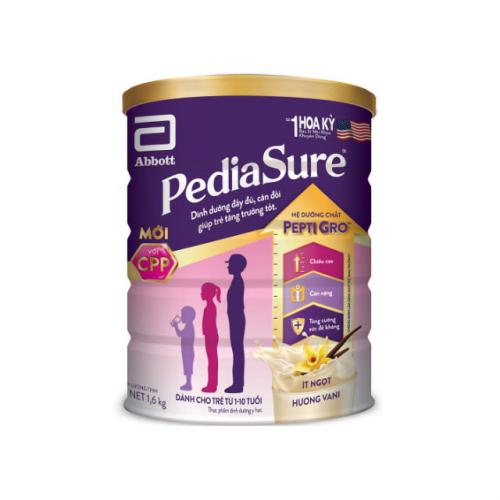 Sữa Bột Pediasure Lon 1.6kg ít ngọt (1-10 Tuổi)